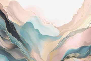 Colorful soft color gradient background with abstract lines