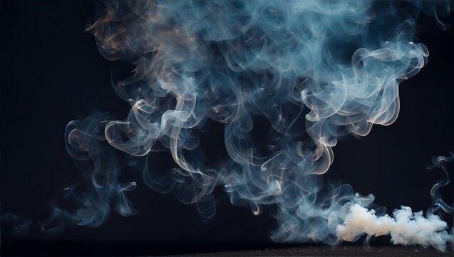 Flash smoke on black background, generative ai