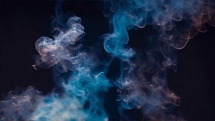 Fototapeta na wymiar Smoke na black background, generative ai