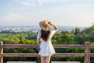 Travel woman enjoy the scenery view