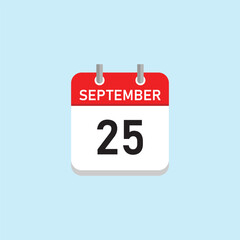 September 25 Concept Design. Vector Illustration.