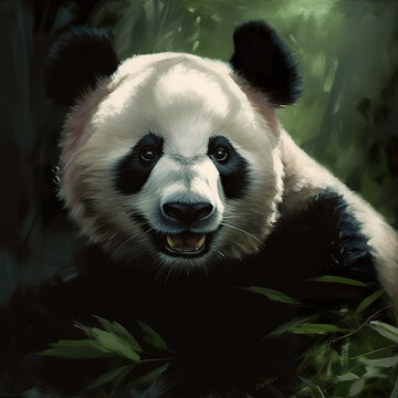 Panda watercolor paint collection. Cute panda bear. Watercolor of a cute panda bear animal hand draw watercolor. Realistic 3D illustration. Generative AI