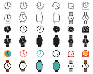 Clock watch collection icon