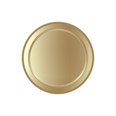 Isolated silver metal badge, button. White background. 