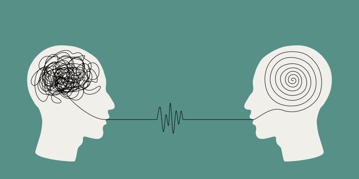 Rozmowa dw&oacute;ch os&oacute;b. Koncept terapii - dialog, kt&oacute;ry pomaga uporządkować myśli, rozwiązać problem.