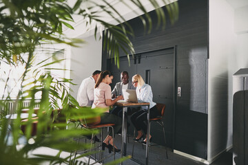 Diverse businesspeople working together