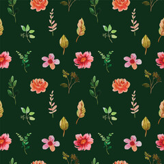 watercolor flower seamleas pattern
