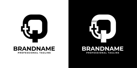 Letter QT or TQ Monogram Logo, suitable for any business with QT or TQ initials