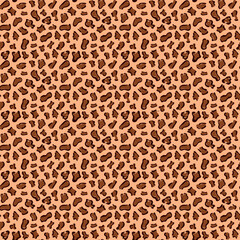 Seamless leopard skin vector pattern for textile, fabric, wallpaper, wrapping paper, design, and craft. Fashion. Cheetah, cougar, leopard skin, animal print.