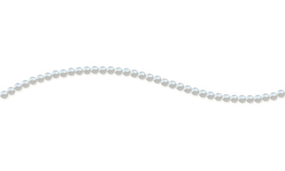 Beautiful pearl necklace. Jewel. Bead decoration. Vector illustration. White background. Border. Image of strands of pearls, necklaces on a white background. - obrazy, fototapety, plakaty