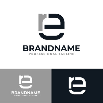 Letter ER or RE Monogram Logo, suitable for any business with ER or RE initials