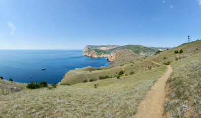 Fototapeta na wymiar Hill landscape near Balaklava, Crimea, Russia.