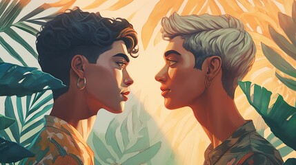 A Universal Glance Between a couple in Tropical Bliss - all love - vacation for everyone