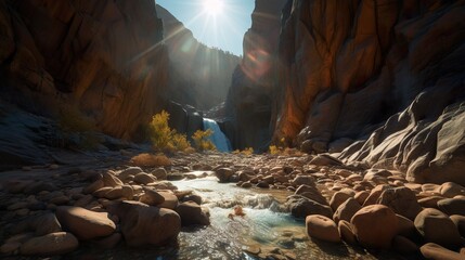 Desert Oasis: Serenity in the Canyon's Heart - wallpaper - river in a canyon