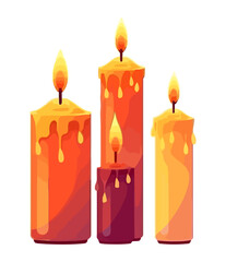 Burning candle light decoration