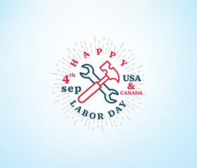 Happy Labor Day celebration greeting vector template design 