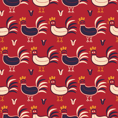 Decorative rooster pattern