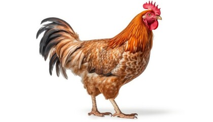 Fototapeta premium 'A chicken on white background.' (Generative AI)