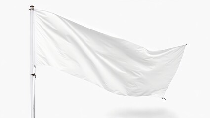 White flag, white background, generative ai