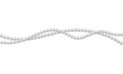 Beautiful pearl necklace. Jewel. Bead decoration. Vector illustration. White background. Border. Image of strands of pearls, necklaces on a white background.