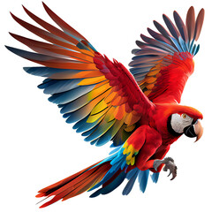 Obraz premium red macaw clip art no shadow Ai generated image