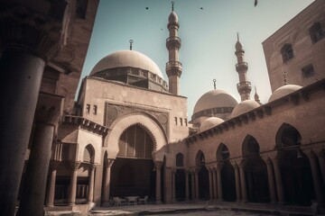 Historic mosque in Cairo. Generative AI