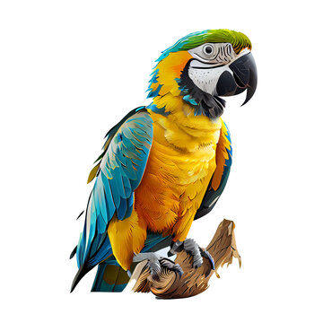 yellow macaw clip art Ai generated image
