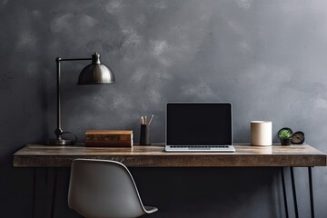 Minimalist creative business desk with a sleek and organized layout, featuring a sleek laptop, a notebook, and a few carefully selected design elements, showcasing simplicity and focus - Generative AI
