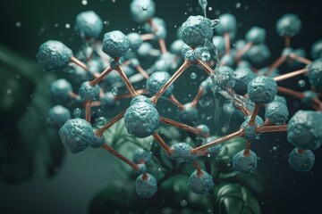 Illustration of a Mitoquinone molecule. Generative AI