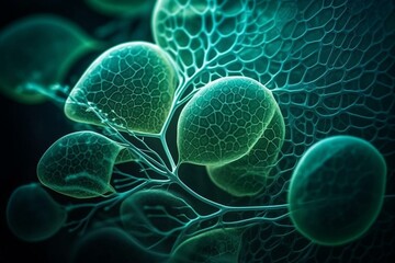 Organelle responsible for photosynthesis in plant cells. Generative AI