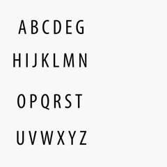 Black and white alphabet 