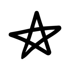 Hand drawn illustration of star in doodle style