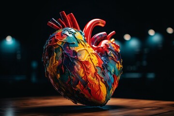 A colorful heart art piece. Generative AI