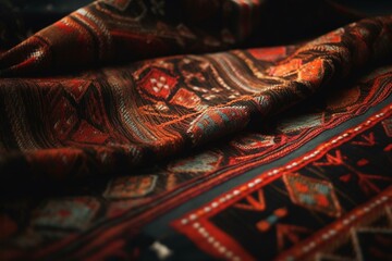 Ethnic boho ikat fabric pattern. Generative AI