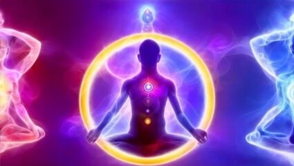 Chakras and astral body activation, mystical inspiration image, generative ai