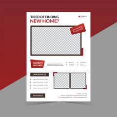 Modern Real Estate Flyer Template. A4 size with Bleed. Print Ready. 