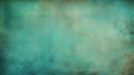 Green, turquoise seamless texture for backgrounds, vintage, antique wallpaper, blurred parchment. Generative AI.