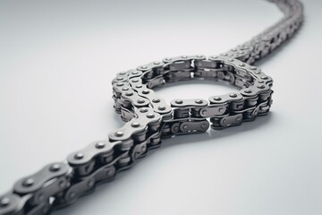3d illustration of a bike chain infinity sign on white background. Generative AI