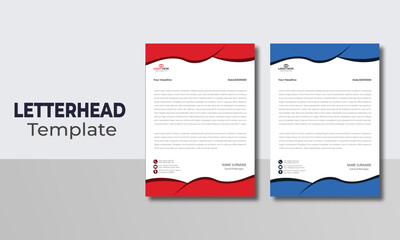 Minimalist concept business style letterhead template design. Professional & modern letterhead template design with geometric shapes. Vector graphic design.