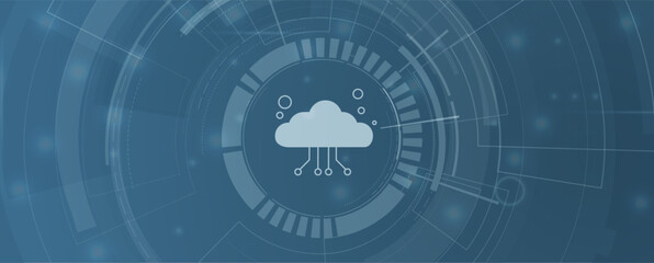 Cloud technology. Integrated digital web concept background