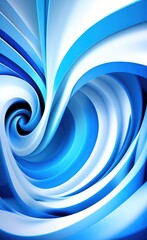 Bright blue color tone wavy curvy lines abstract background with 3d effect.