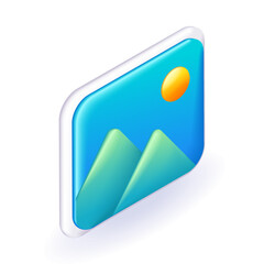 Isometric 3D icon image, picture, illustration. Cartoon minimal style. Vector for website