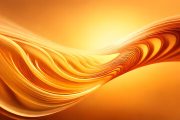 Texture of transparent yellow gel with air bubbles and waves on orange background. Concept of skin moisturizing, body care. Liquid beauty product closeup. Backdrop, flat lay