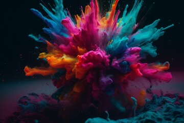 Naklejka na ściany i meble Vibrant burst of hues. Generative AI