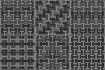 Ethnic seamless patterns collection. Mosaic tiles set. Folk wallpapers. Tribal ornaments. Geometric backdrops. Ethnical motif. Surface textures, textile prints. Abstract backgrounds. Vector images