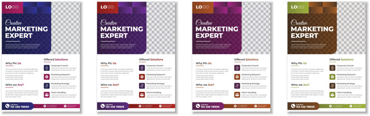 Unique creative and modern corporate flyer business flyer advertisement flyer multipurpose minimal official business advertising magazine poster flyer with color variation.