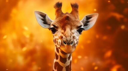 giraffe baby  close-up. Generative AI