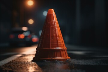 Traffic cone. Generative AI