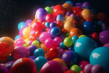 Fototapeta na wymiar Colorful 3d balloon background. Generative AI