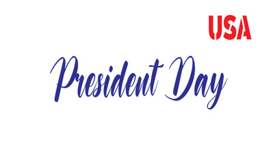 Happy Presidents Day with Stars and USA Flag for the President of America Suitable for Poster in Flat Cartoon Hand Drawn with white background.